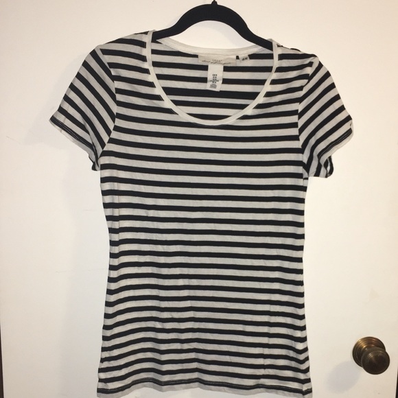 Women’s L.O.G.G. Black and White striped T-shirt - Picture 2 of 3
